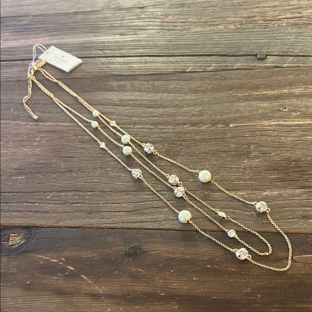 Kate Spade Gold and White Layered Necklace